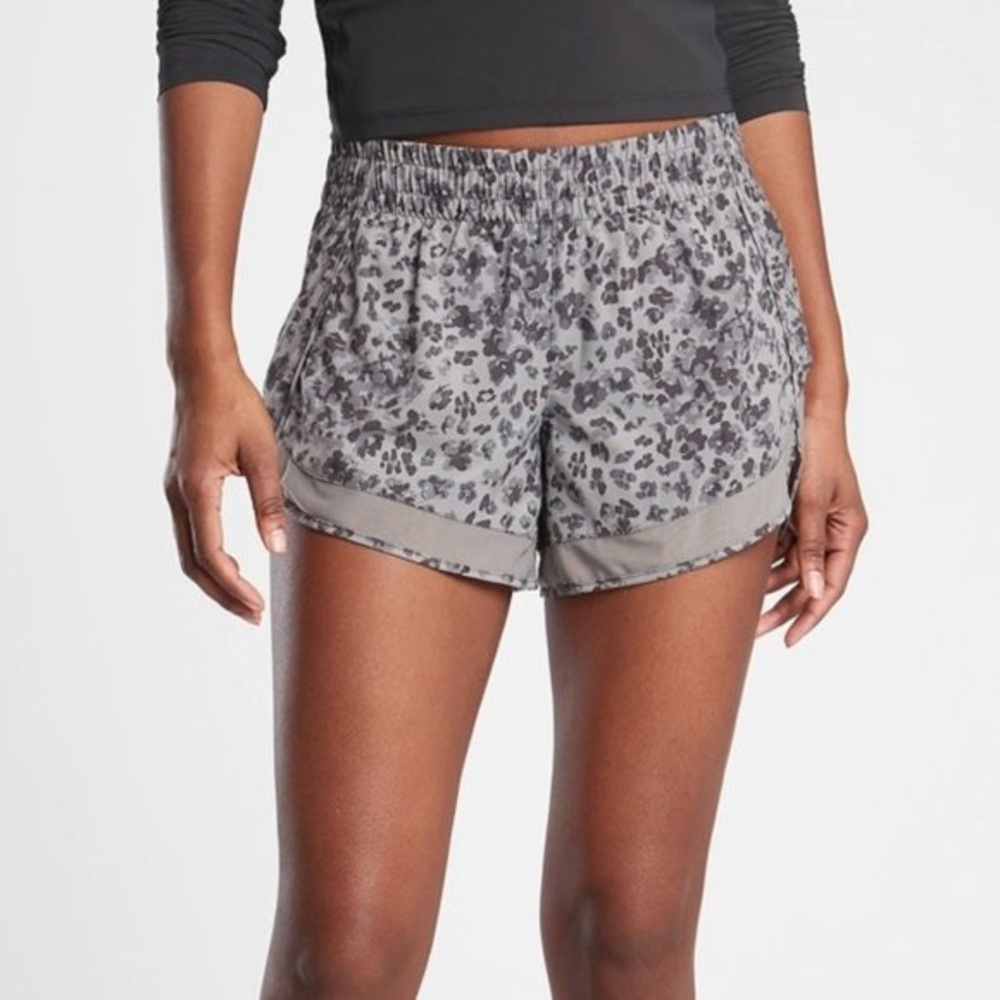 Athleta Running Shorts XL Black and Gray